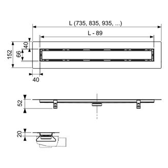 Mynd af TECE Renna 70cm f. náttúrulegan stein