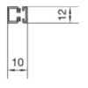 Mynd af Strengrenna m. límborða 10x12mm RAL9016