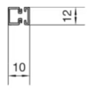 Mynd af Strengrenna m. límborða 10x12mm RAL9016