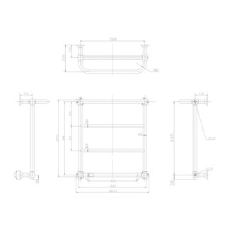 Mynd af Burlington Cleaver handklæðaofn 235x720mm Króm