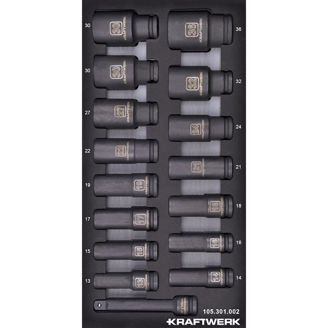 Mynd af BT Line bakki í skáp m. toppasetti 1/2" 16 stk