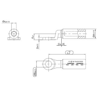 Mynd af Strengskór Ál/CU 95/120mm² M12