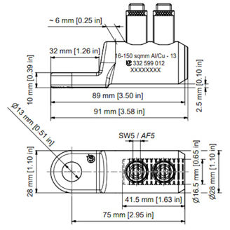 Mynd af Strengskór skrúfaður SICON 16-150mm²