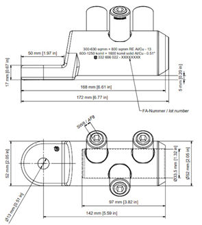 Mynd af Strengskór skrúfaður SICON 300-630mm²