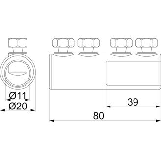 Mynd af Tengihólkur skrúfaður Al/Cu 10-50mm²