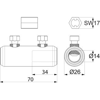 Mynd af Tengihólkur skrúfaður Al/Cu 10-95mm²