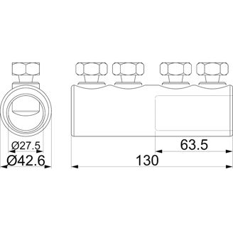 Mynd af Tengihólkur skrúfaður Al/Cu 150-300mm²
