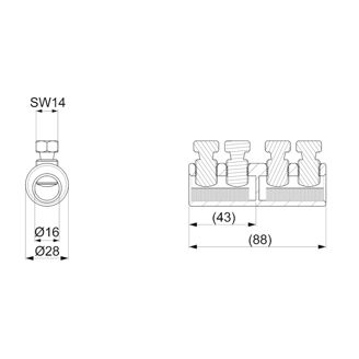 Mynd af Tengihólkur skrúfaður Al/Cu 35-95mm²