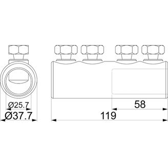 Mynd af Tengihólkur skrúfaður Al/Cu 95-240mm²