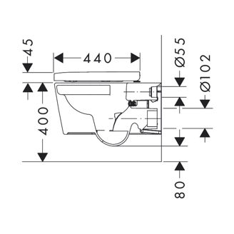 Mynd af Hansgrohe vegghengt salerni 54cm m/setu
