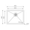 Mynd af UKinox ColorX vaskur 500x400 mm Titan