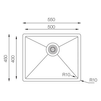 Mynd af UKinox ColorX vaskur 500x400 mm Titan